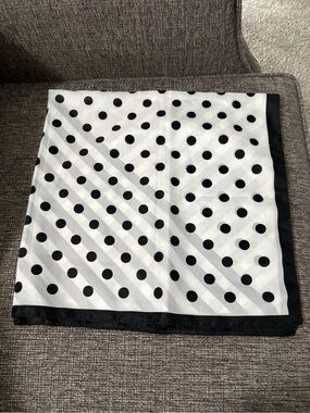Vintage Liz Sinclair Italy Black & White Geometric Scarf Dots & Stripes 30x30